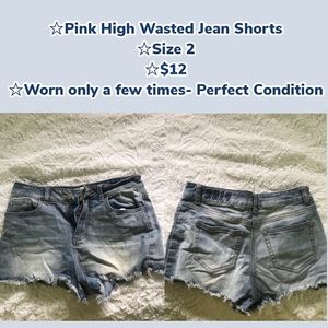 Pink High Wasted Jean Shorts